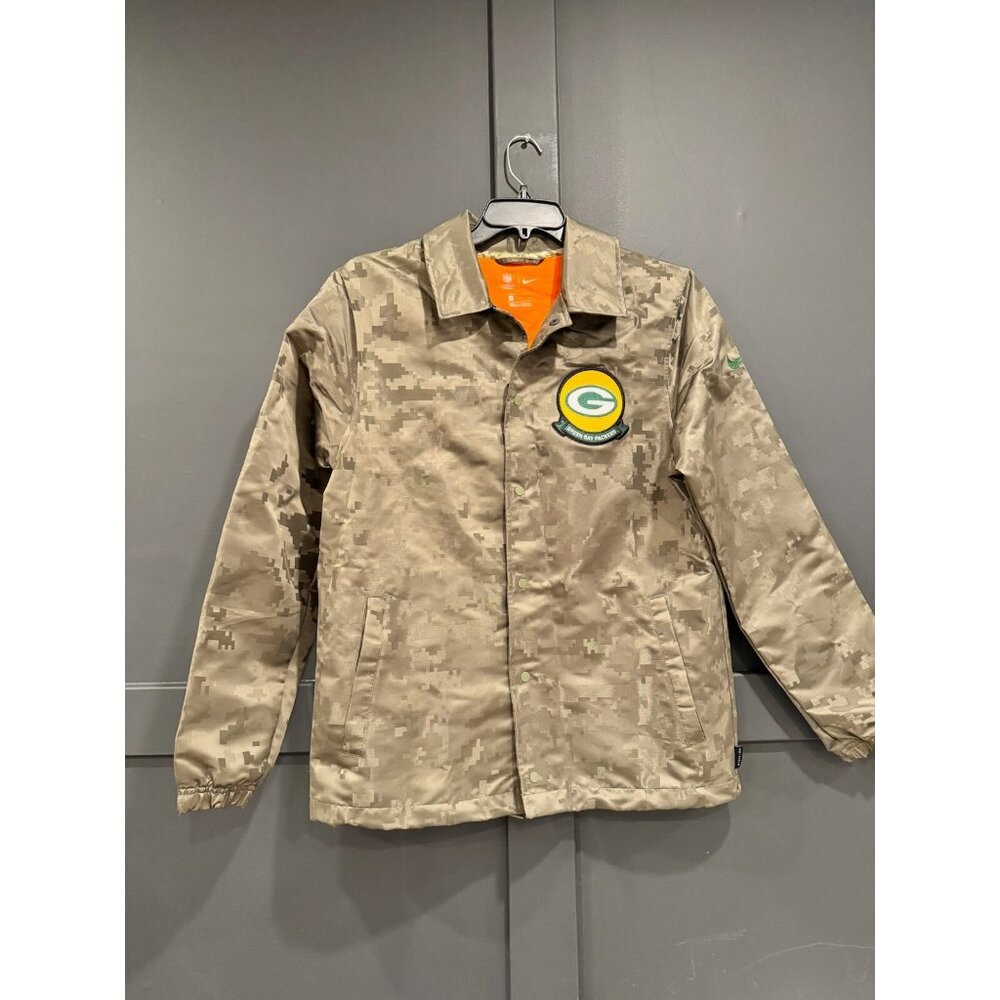 Nike Green Bay Packers Salute to Service Camo Full Snap Jacket Men Sz Medium
